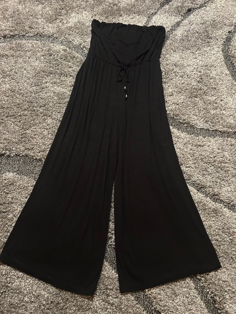 J. Valdi Black Strapless Beach Coverup Jumpsuit NWOT